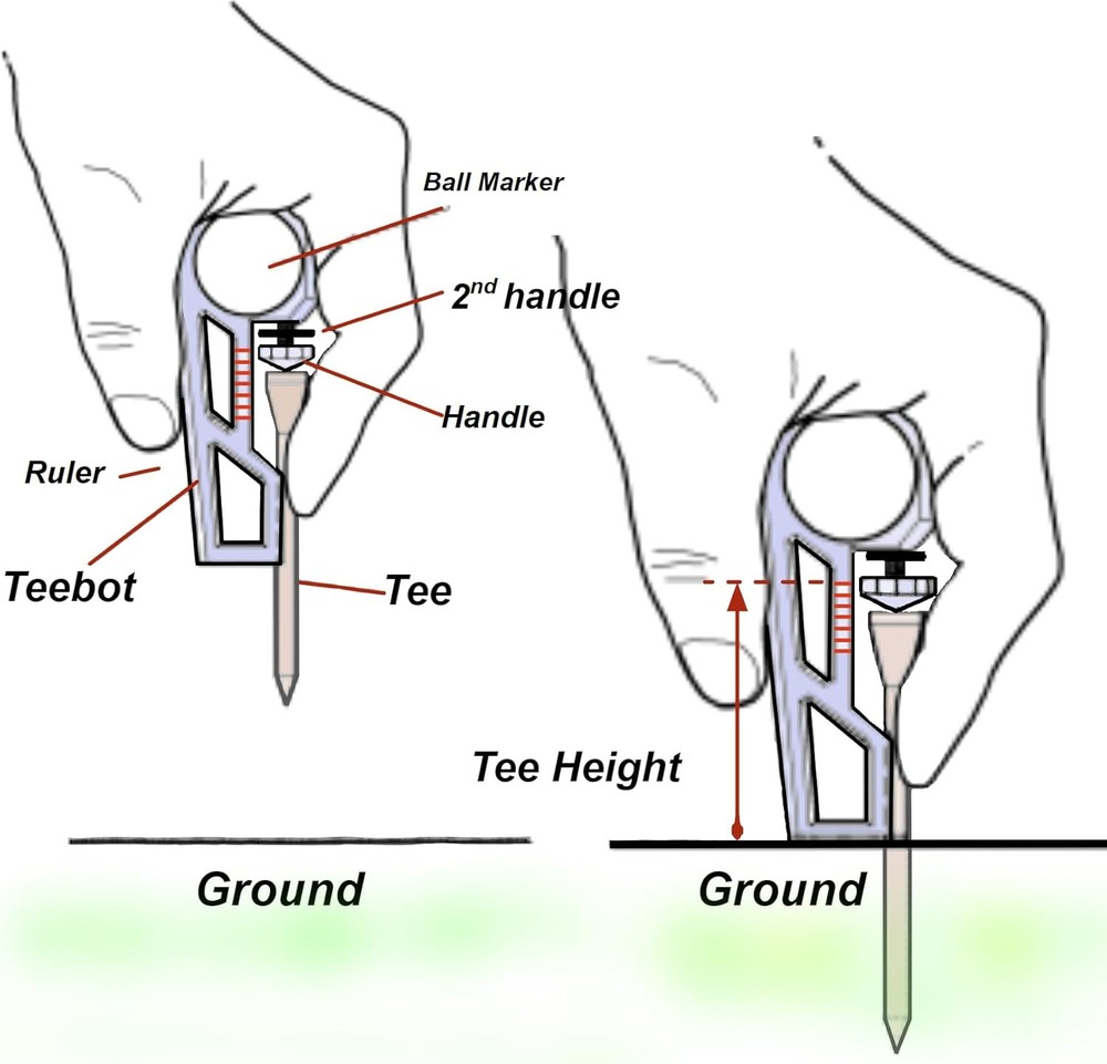 PRO - Premium Golf Accessory for Tee Height Setup Tool with Midnight Blue