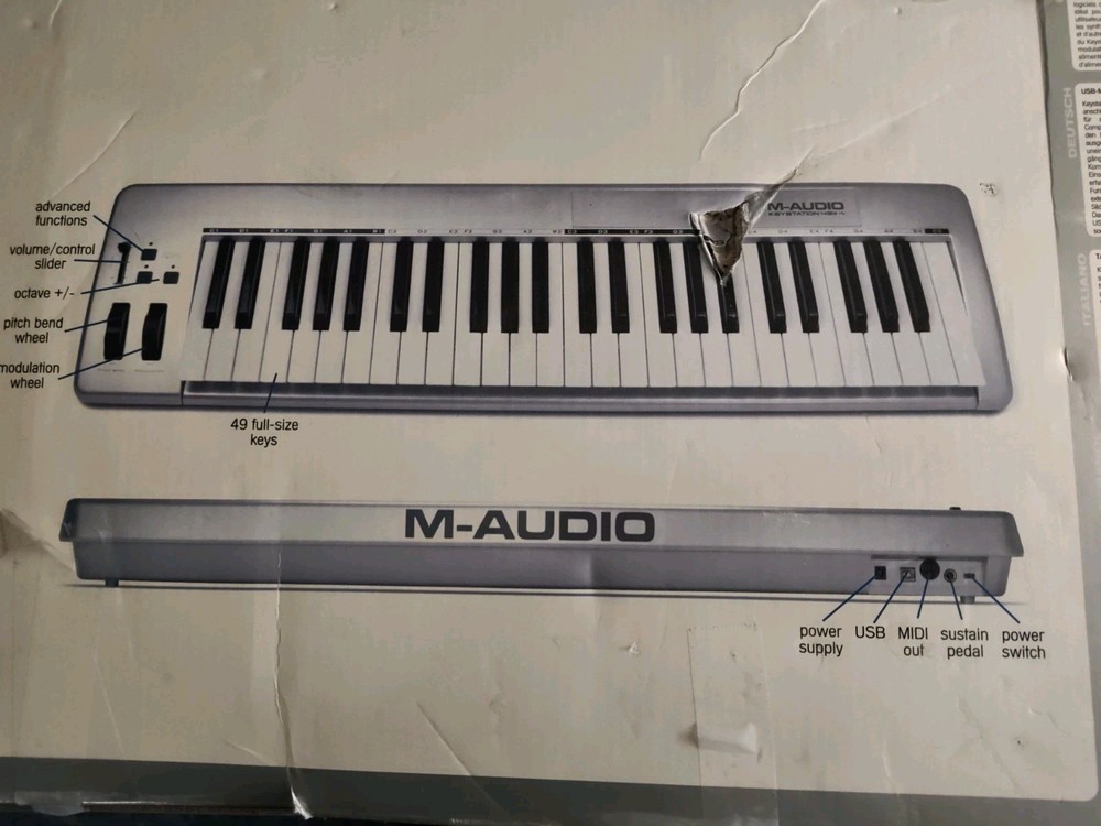 M-Audio Keystation 49e USB 49-Key MiDi Keyboard Controller With Original Box