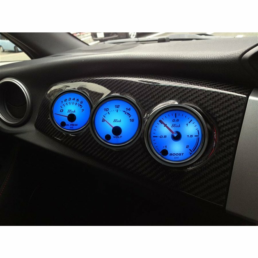 VOLTMETER 7 COLORS 52MM LED BLINK CAR FACEMETER WHITE MULTICOLOR