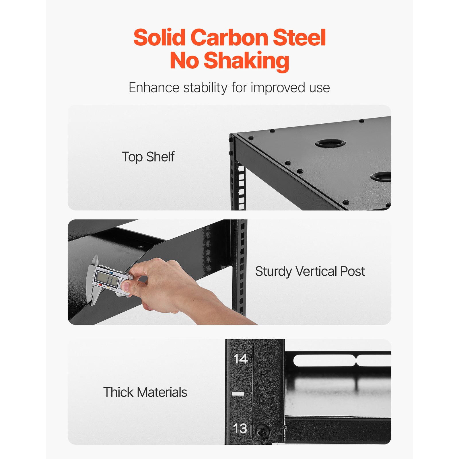 Uimoso 16U Open Frame Wall-Mount Server Rack with Shelves and 4-Post Design