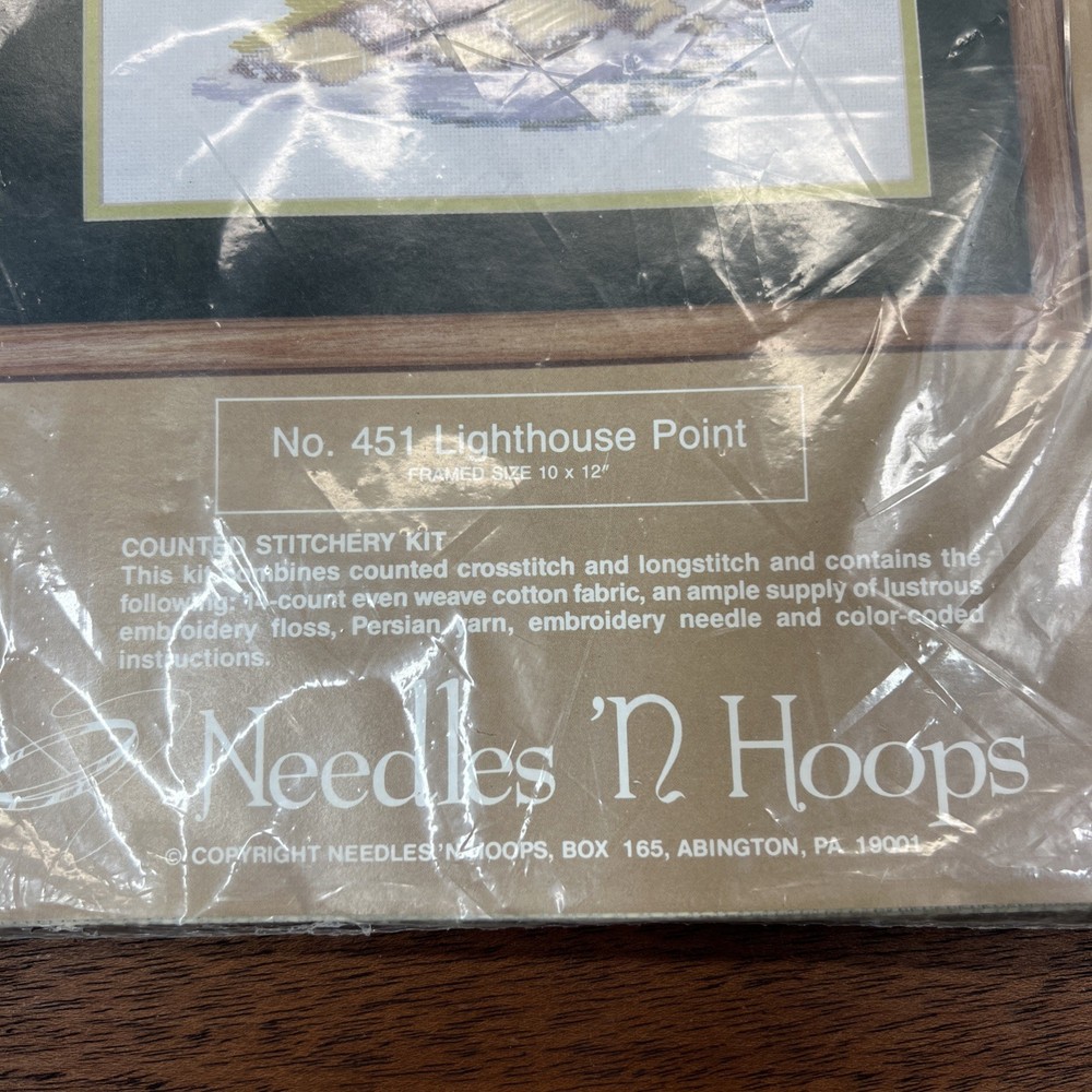 Needles 'N Hoops #451 Lighthouse Point Counted Stitchery Needlepoint Kit 10x12