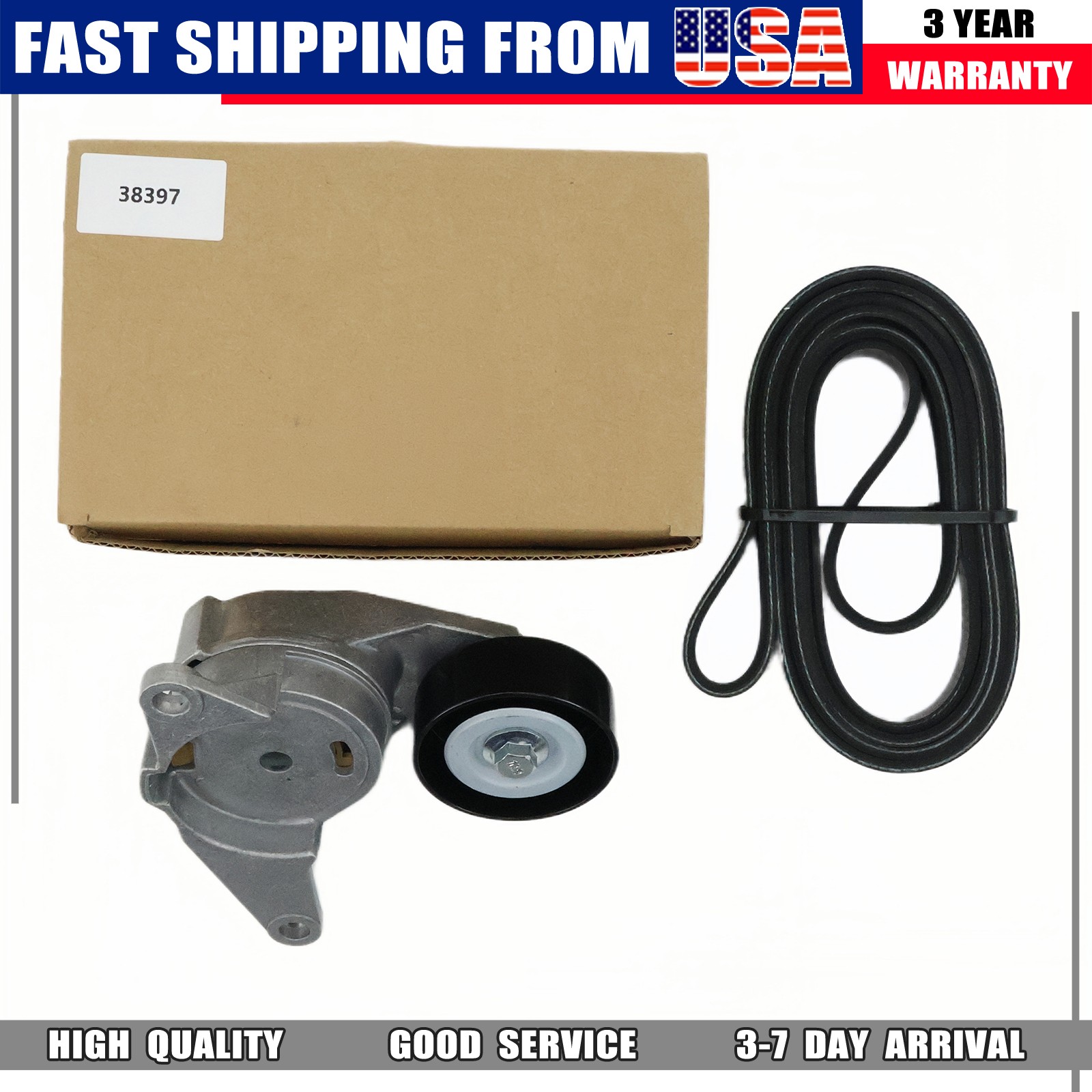 Fit Chevy Camaro Caprice Saab 9-3 2.8L 3.6L Serpentine Drive Belt Tensioner Kit