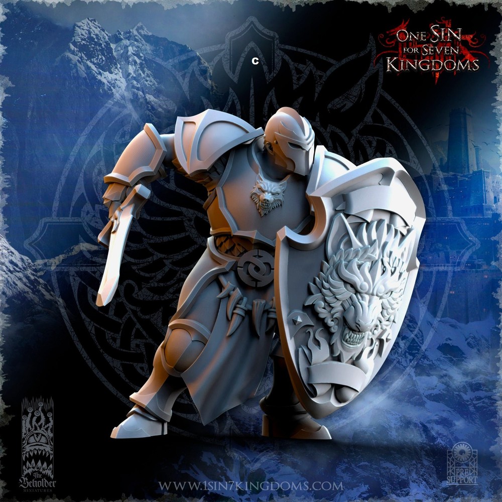 StormWolves Sword and Shield | The Beholder Miniatures