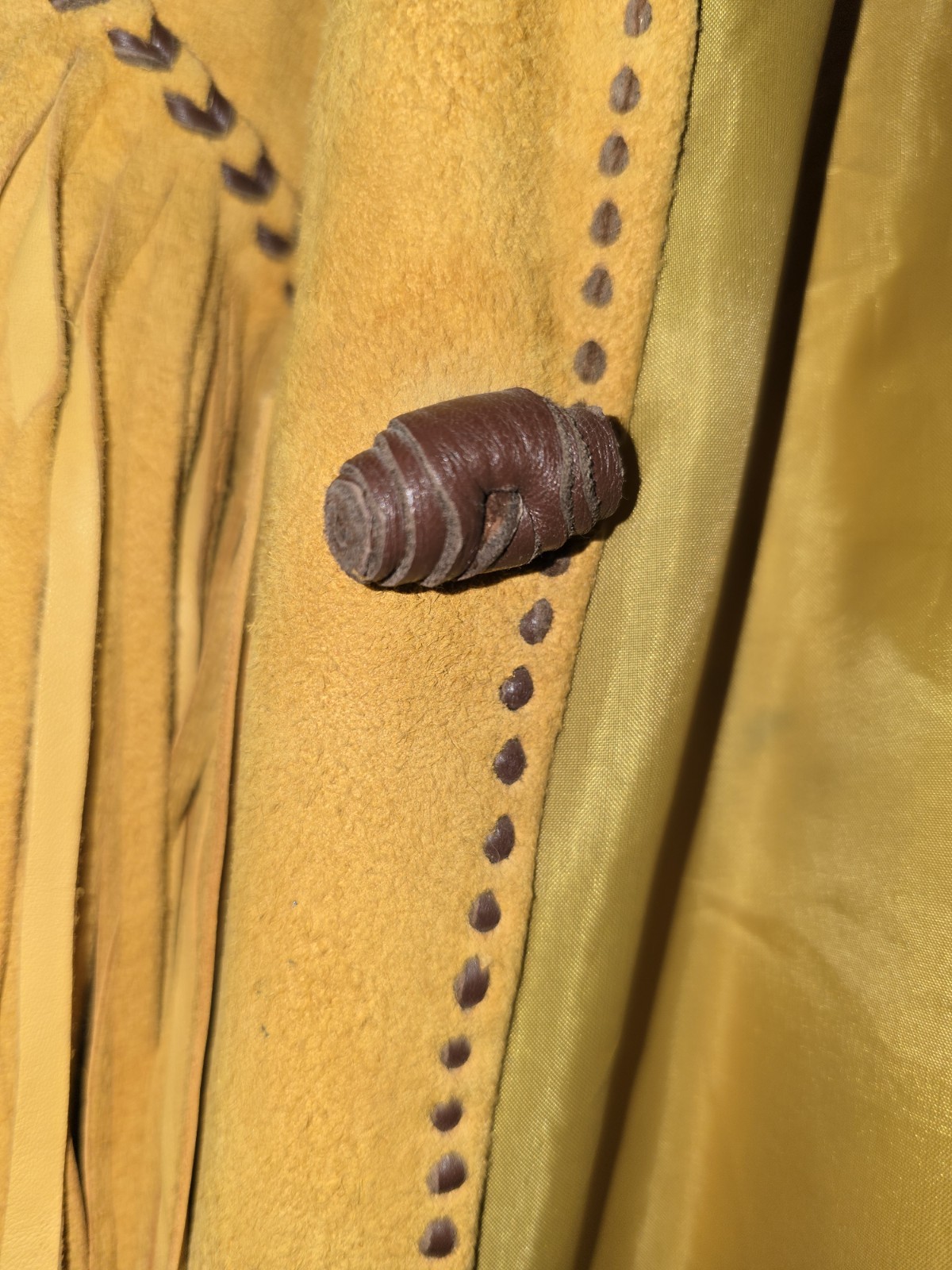 2xl Handmade Vintage Native Deerskin Fringed Jacket