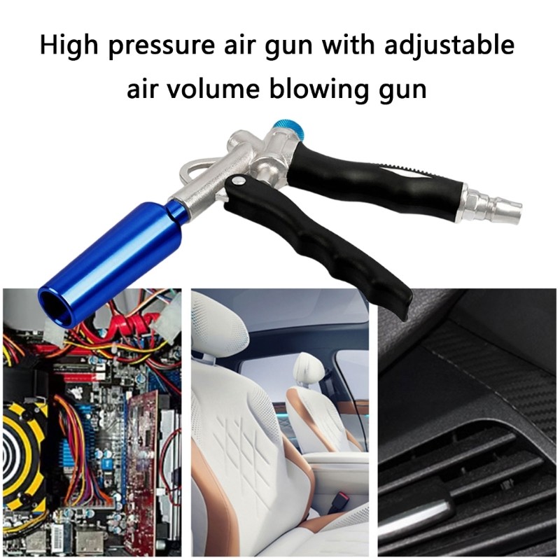Air Blow Guns Duster Adjustable Airflows Nonslip Grip Quick Connects Function