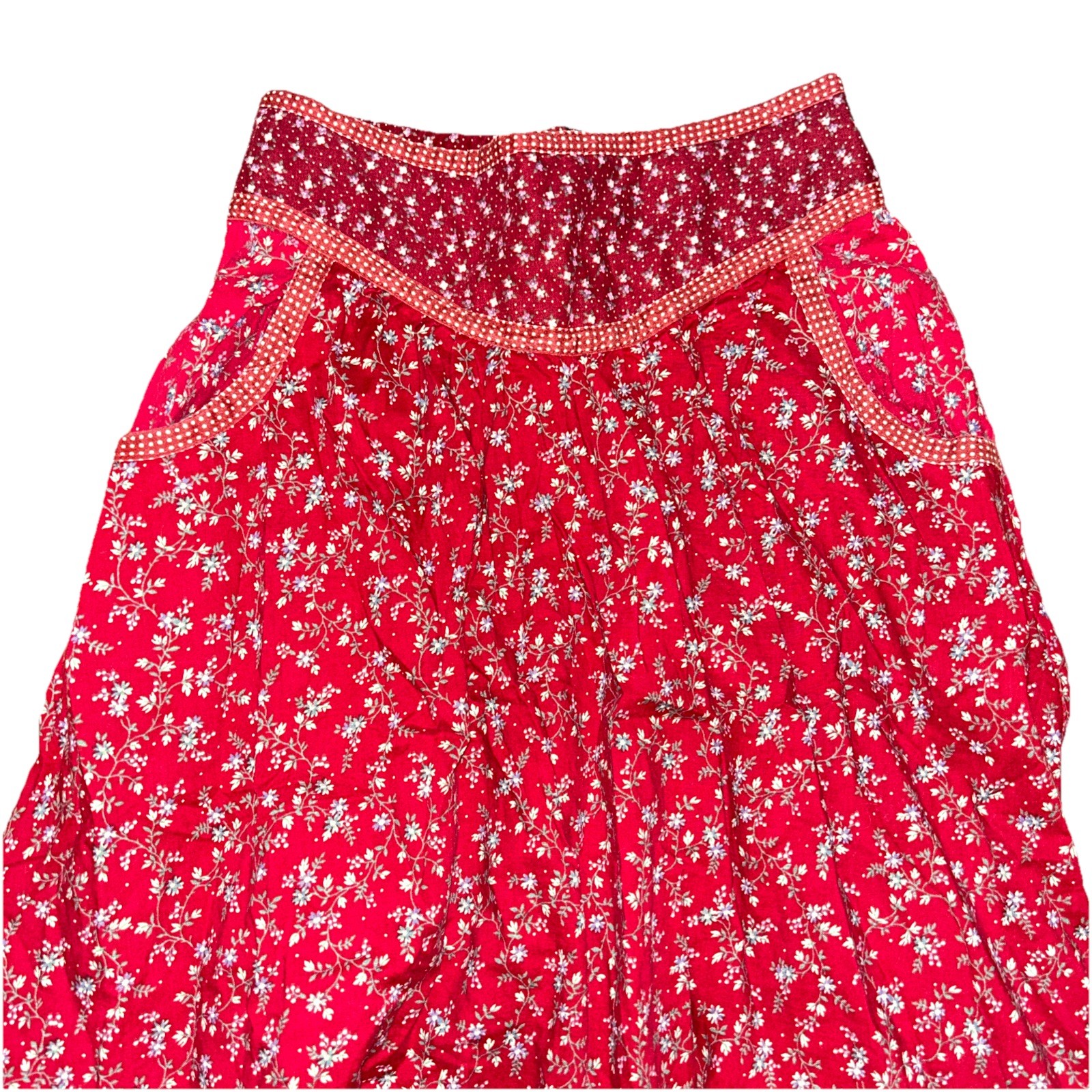 Vintage 70s Jessica's Gunnies San Francisco Burgundy Prairie Maxi Skirt Tiered