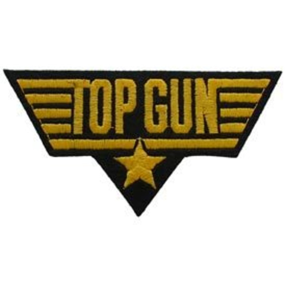 EagleEmblems PM0246 Patch-USN, TOP Gun, Gold (4.25'')