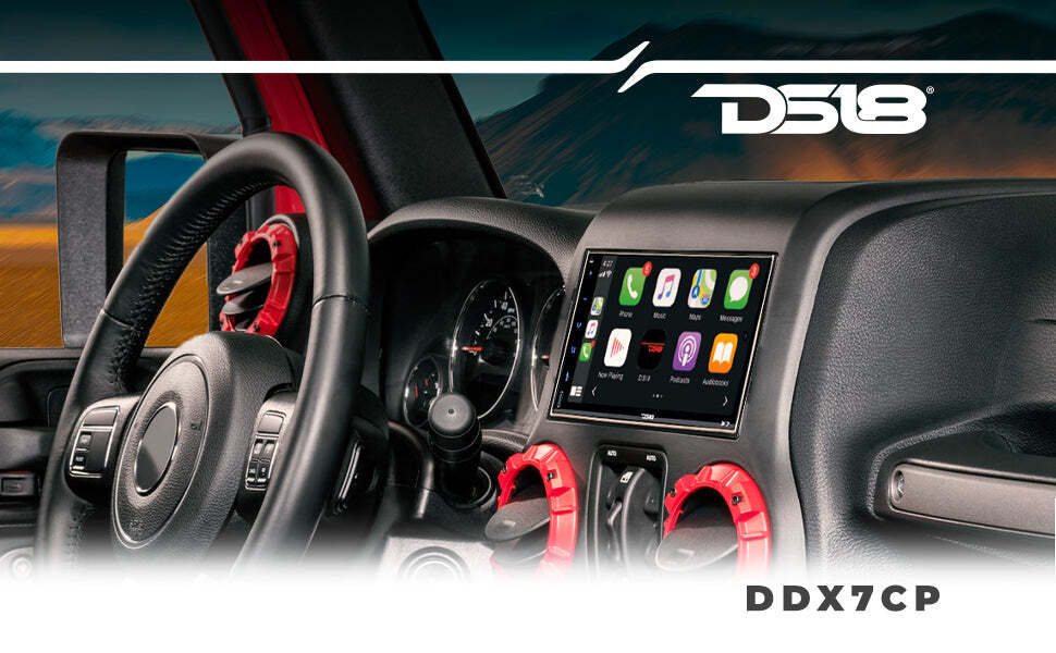 DS18 7" Touchscreen Double 2-Din Receiver Stereo Bluetooth Apple CarPlay DDX7CP