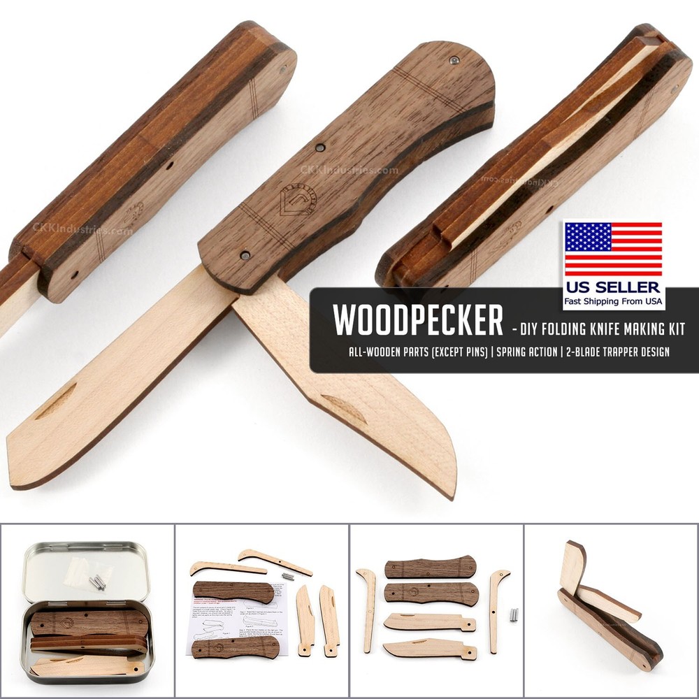 Woodpecker - DIY Folding Knife Kit - USA Design
