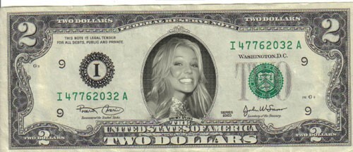 Britney Spears $2 Dollar Bill Mint! Rare! $1…