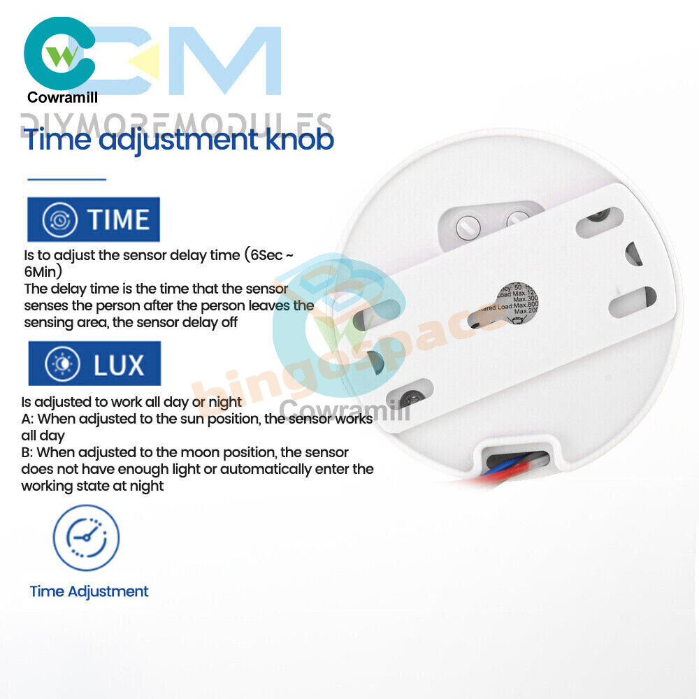 AC85-265V Infrared PIR Motion Induction Sensor 360° Detection For Ceiling Light