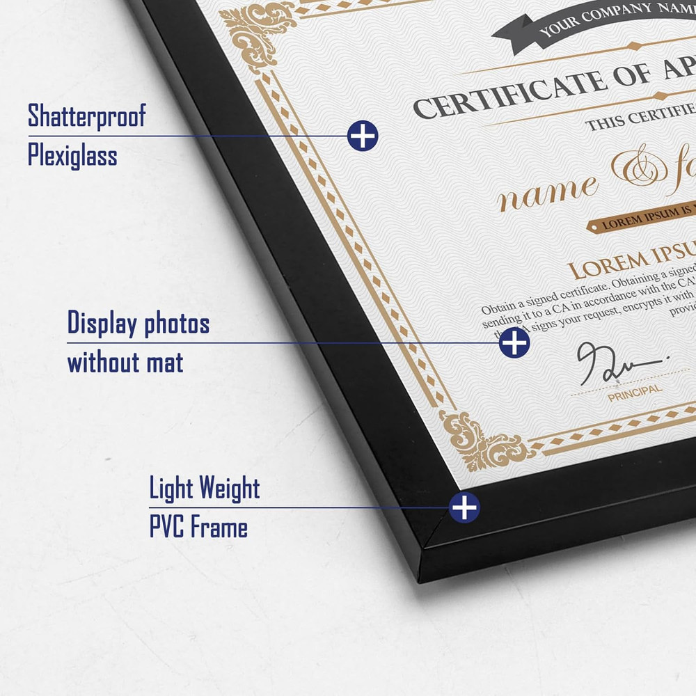 18 Packs 8.5X11 Black Multi Picture Frames Set, Certificate Frames for Document