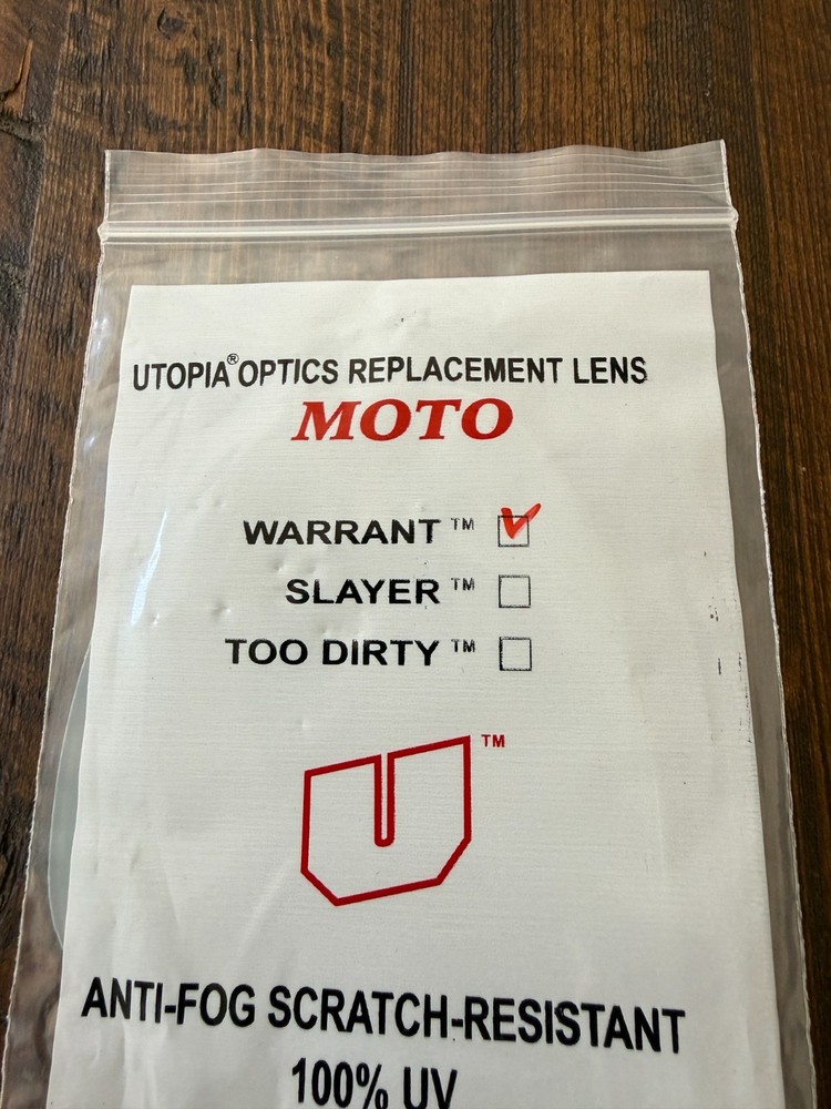 Utopia Optics Warrant Goggle Clear Lens - New