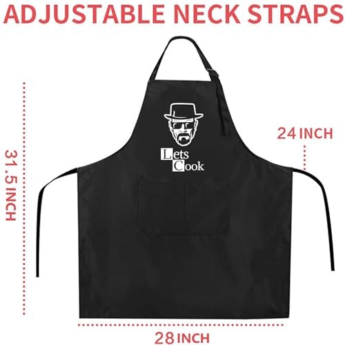 Funny Cooking Chef Apron with Pockets BBQ Kitchen Work Aprons Birthday