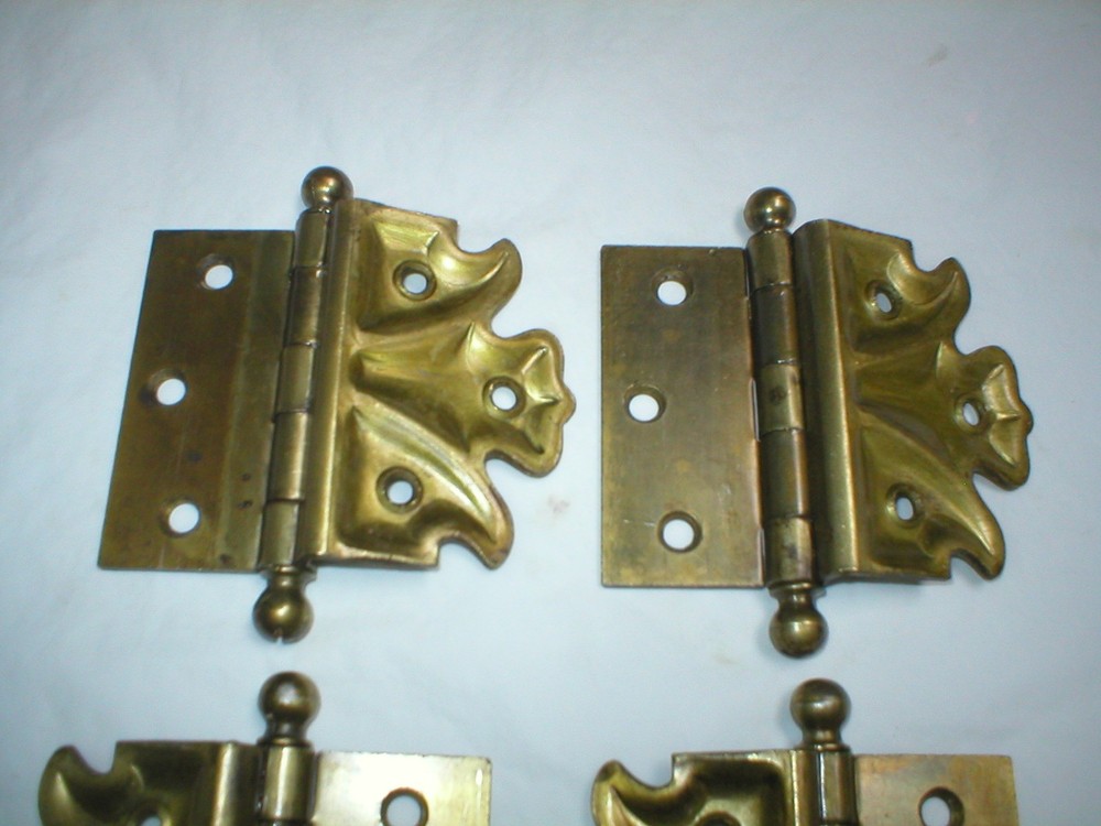 Antique Decorative Ball Tipped 3 1/2" Hinge Pair