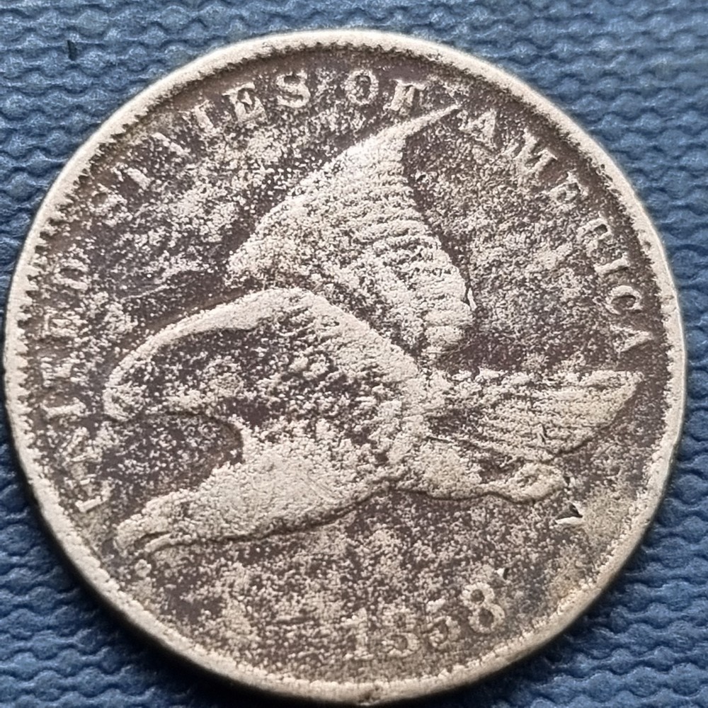 1858 Flying Eagle Cent 1c XF Details #101081