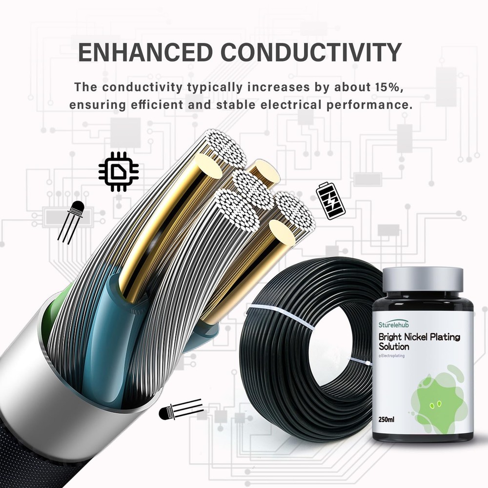 Bright Nickel Plating Solution, 250ml, Electroplating Solution, Excellent Cor...