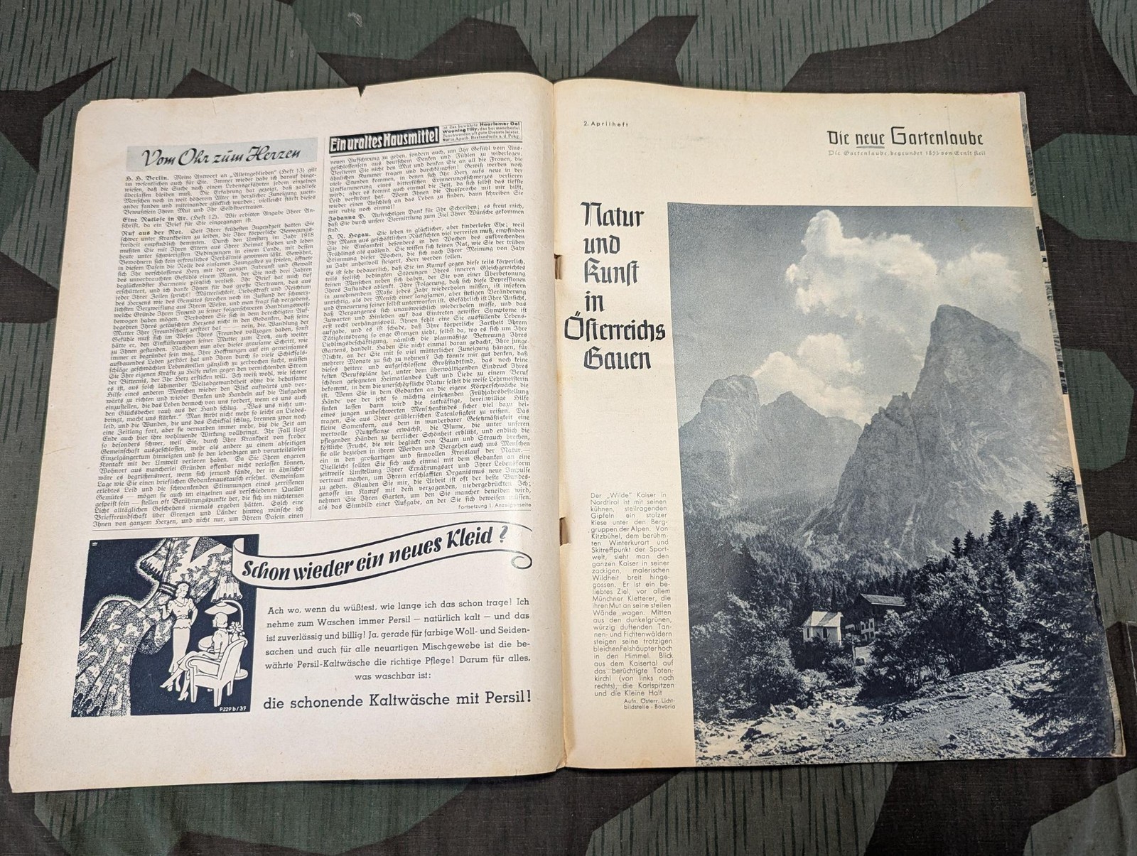 Pre WWII German Die Neue Gartenlaube Magazine 2 April 1938 Heft 15 1930s Fashion