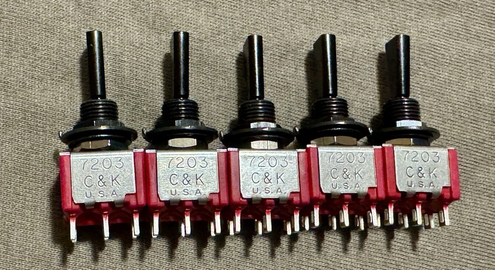 5 - C&K On-Off-On Flat Mini Toggle Switch