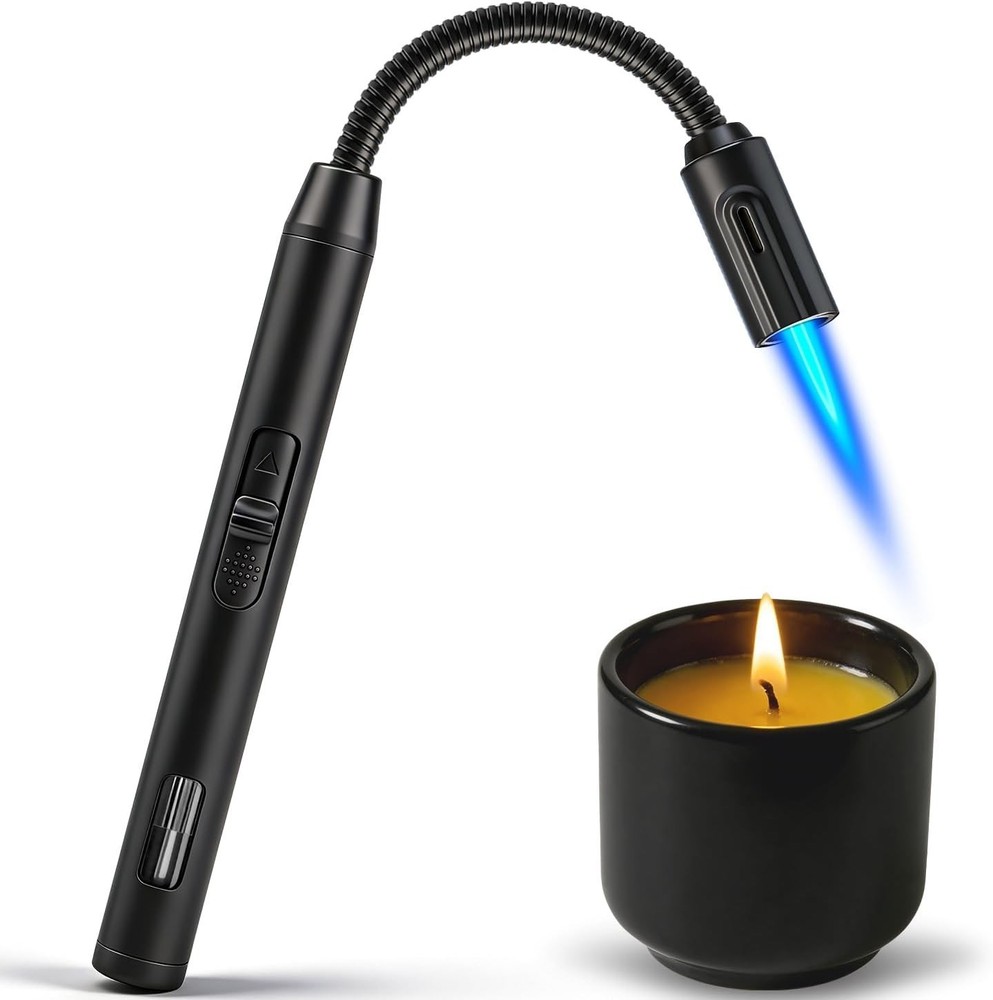 Long Grill Lighter,Refillable Butane,Windproof Flexible with Visual Fuel Wind...