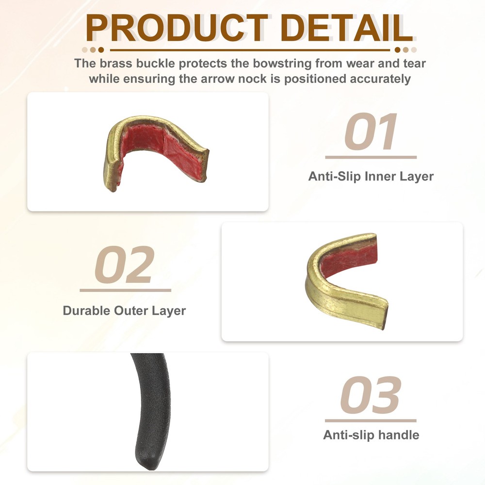 Bow String Nocking Points Set, 10 Pcs Red Brass Nocking Points and 1 Pliers