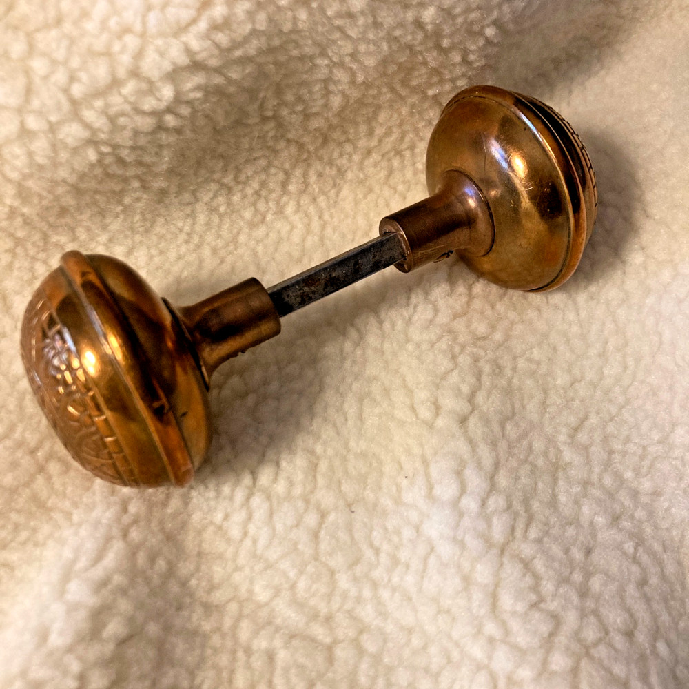 Vintage Victorian Eastlake Brass Door Knobs (Set B)