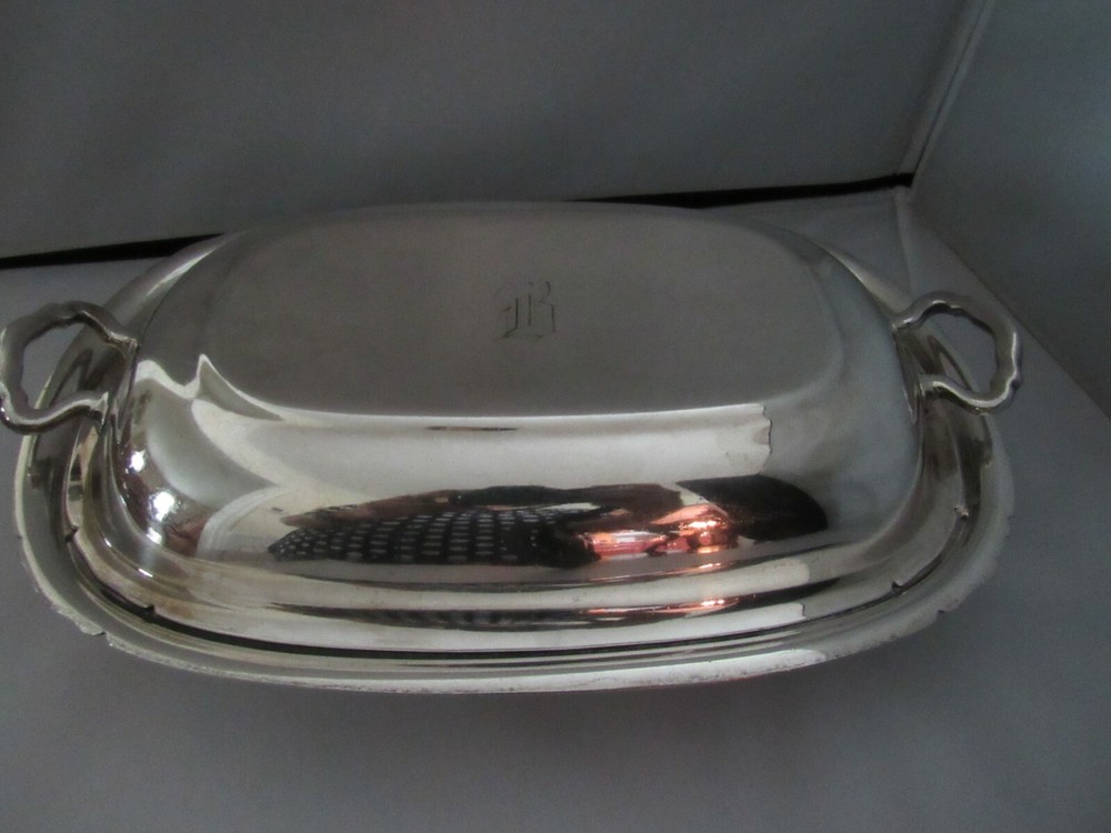 Reed and Barton Silver Plate Covered Dish – Monogrammed “B”