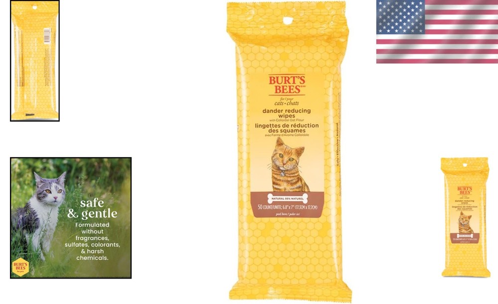 Unscented 50 Count Dander Reducing Wipes for Cats & Kittens - pH Balanced