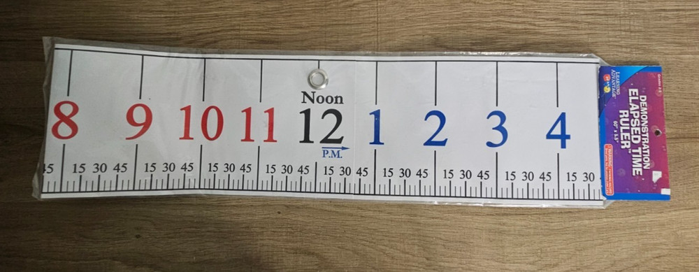 Elapsed Time Ruler Teacher Guide & Demonstration Ruler Learning Advantage NEW