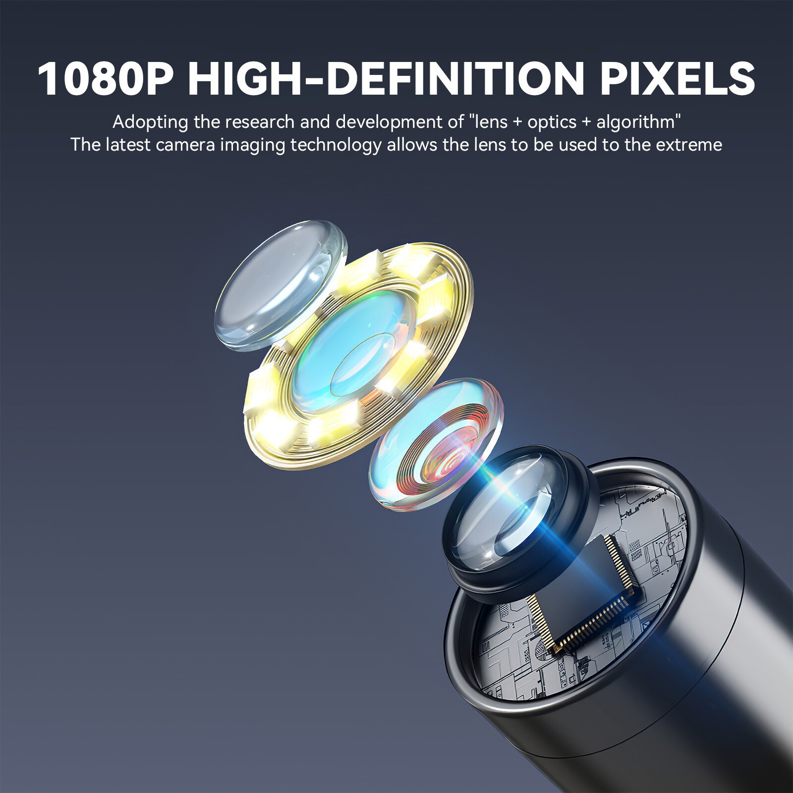 1080P LED Handheld Industrial Endoscope Borescope 8mm Inspection Snake Camera