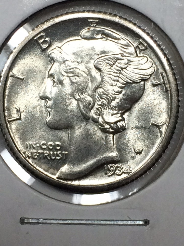 1934 - Uncirculated Mercury Silver Dime - #19441