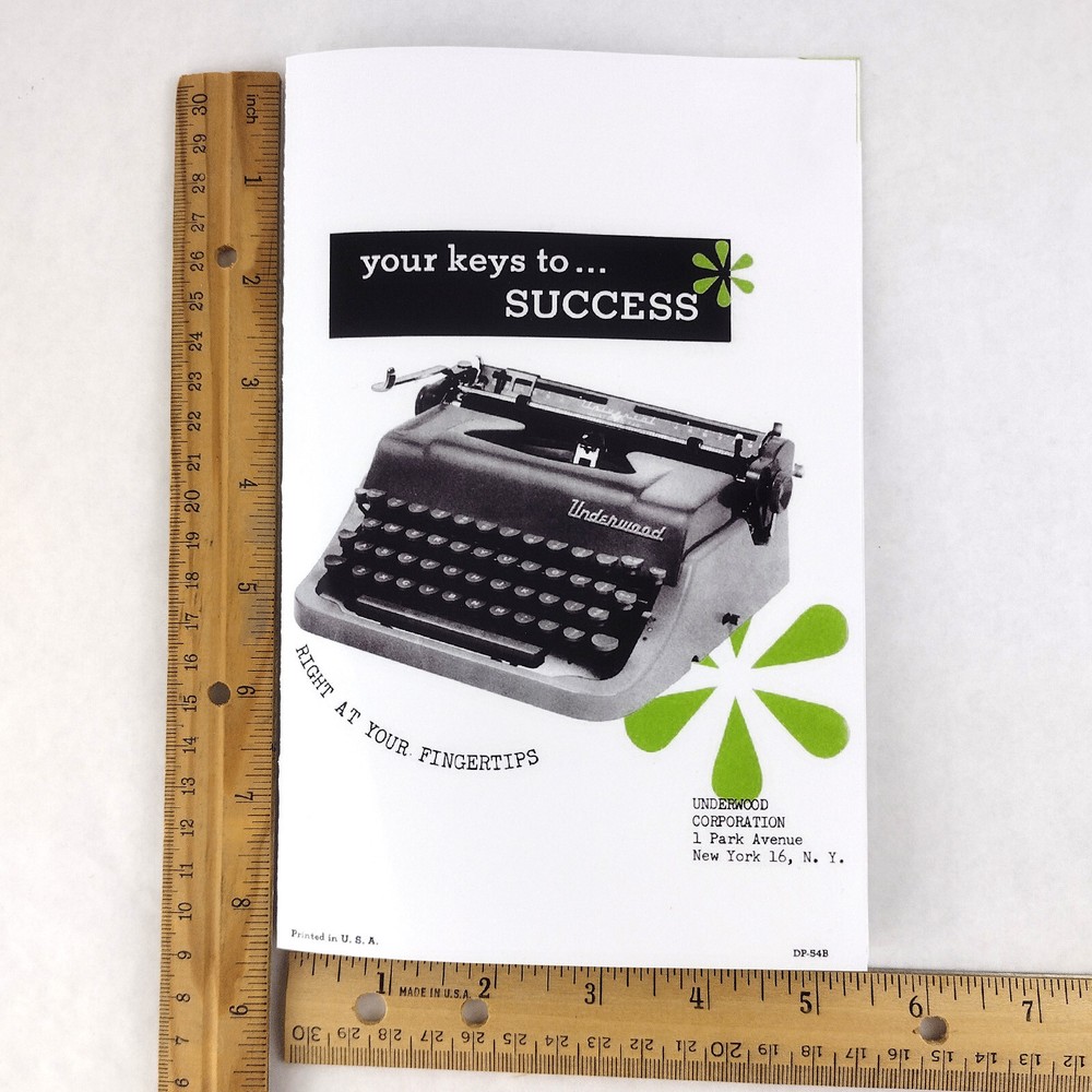 1950s Underwood Universal Typewriter User Instruction Manual.