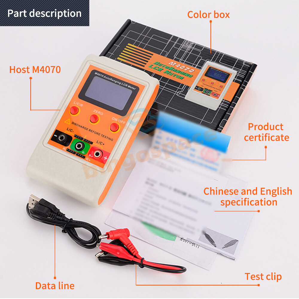 M4070 Handheld LCR Meter Auto Ranging Capacitance Inductance Resistance Tester.
