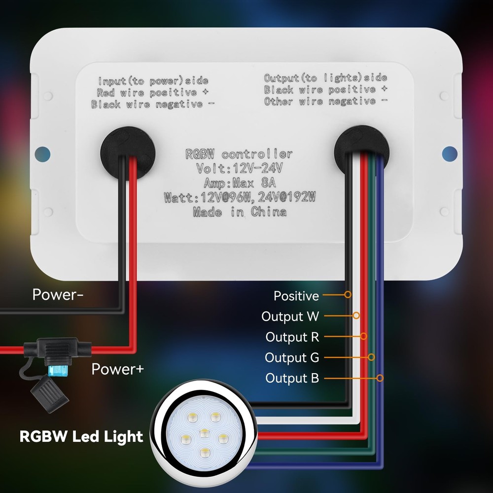 RGBW LED Light Controller, 4 Channels LED Switch Dimmer RGBW Controller Wall ...