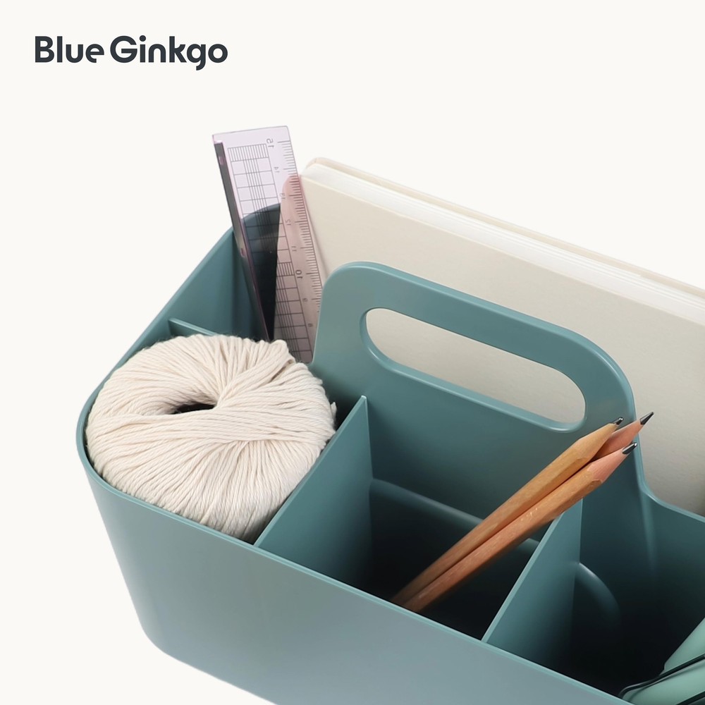 BLUE GINKGO Stackable Organizer Caddy – Korean-Made Portable Tote for Bathroo...