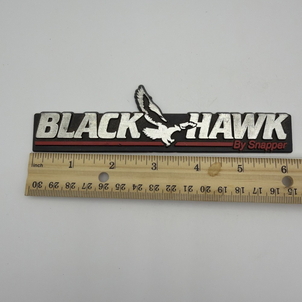 Vintage Black Hawk by Snapper Logo Emblem Badge