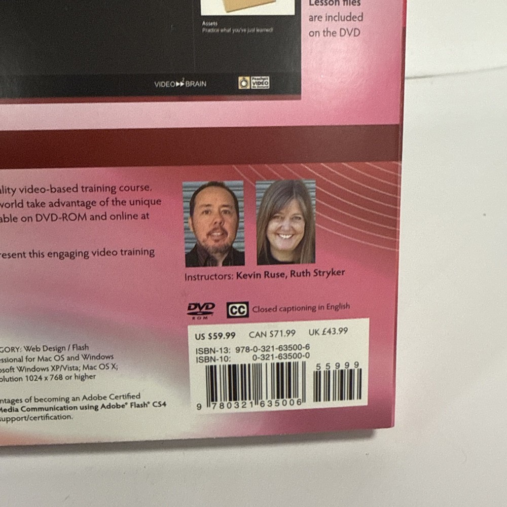 Adobe Flash CS4 Professional Learn by Video Training DVD-Rom Mac Windows Linux