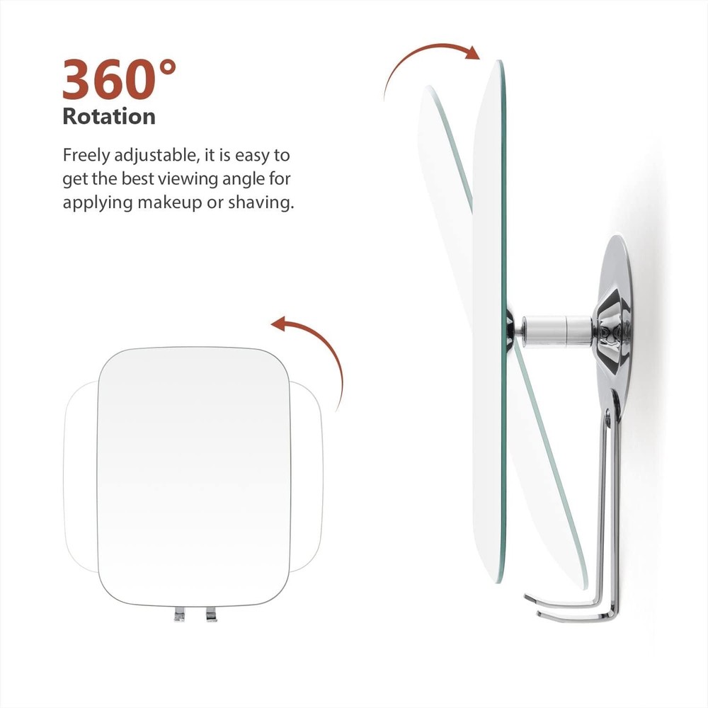 New Shower Mirror For Shaving Wall Mounted Makeup Mirror Adjustable Angle