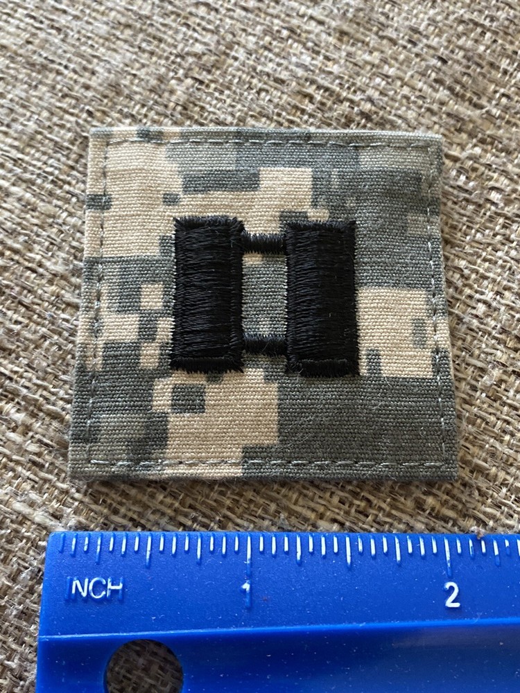 US Army Captain CPT O-3 Rank ACU Hook / Loop Pattern Military Patch INV6312