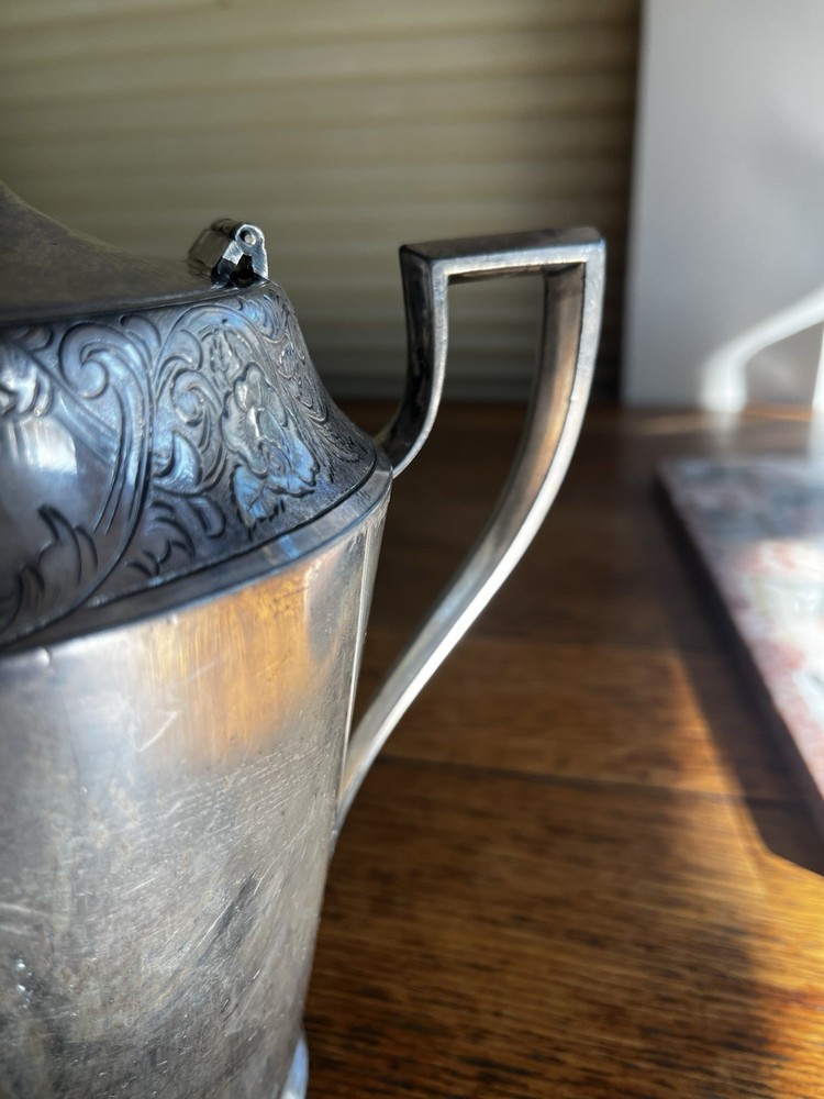 Antique 1881 Rogers 5016 Silver Plate Tea Pot, Creamer and Sugar