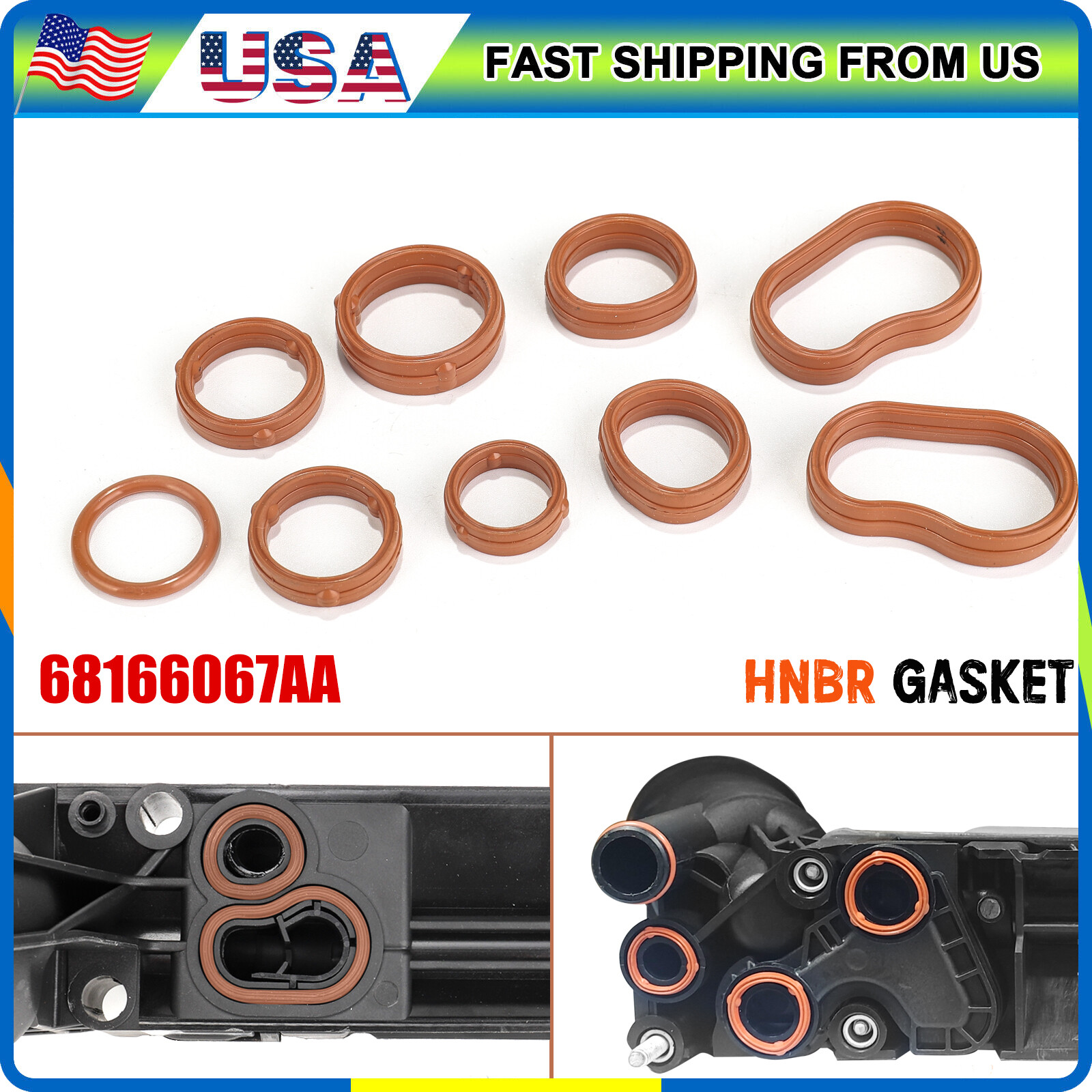 Engine Oil Filter Housing O-Ring Kit For Chrysler 300 Jeep Wrangler Dodge 3.6L