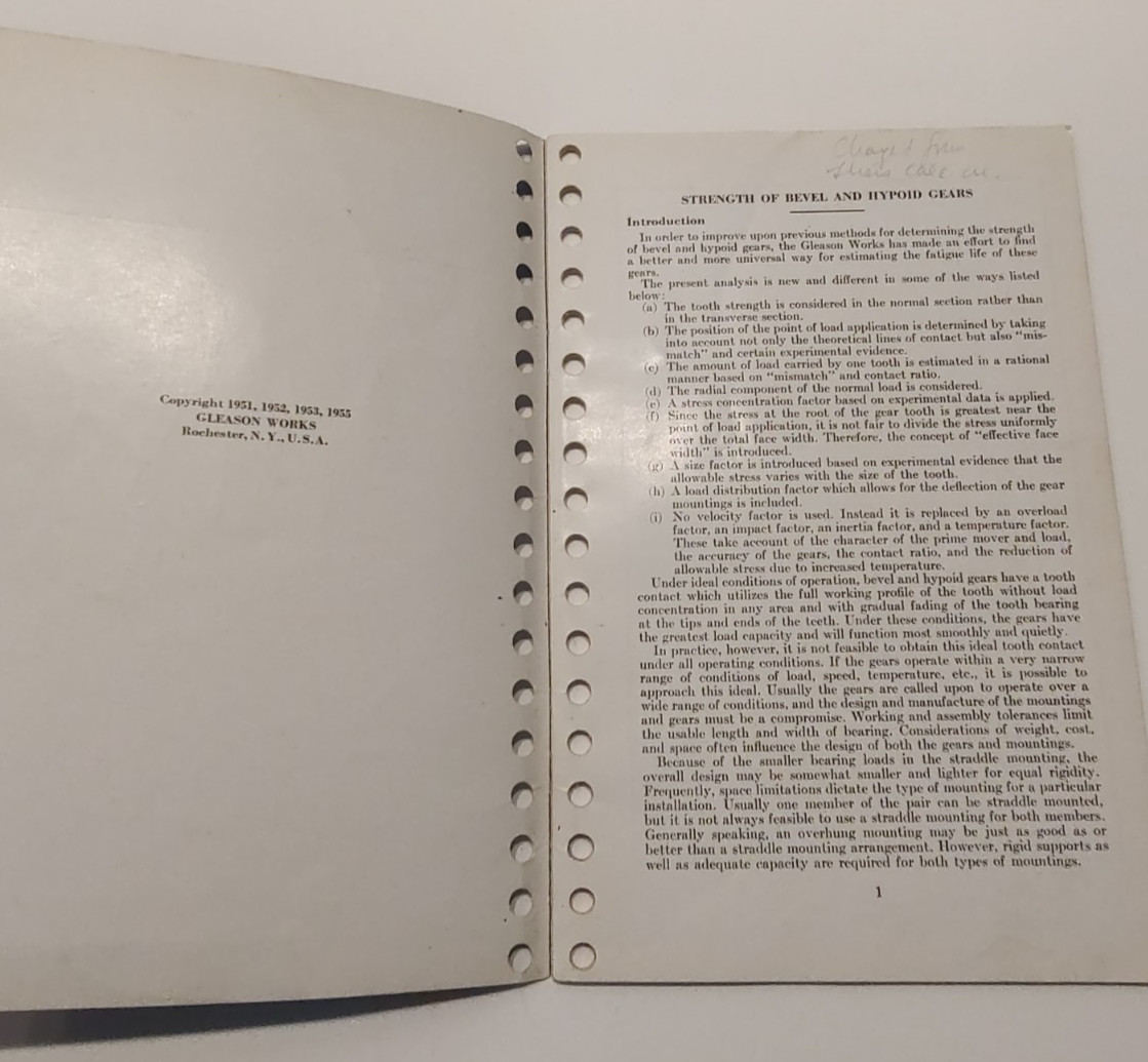 Lot of Gleason Works Handbooks for Bevel and Hypoid Gear Engineering Standards