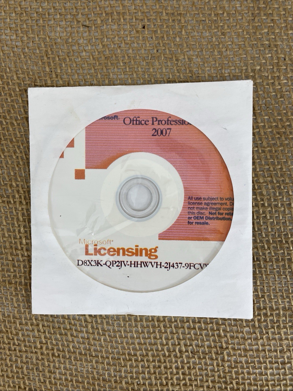 Microsoft Office Professional 2007 Licensing CD