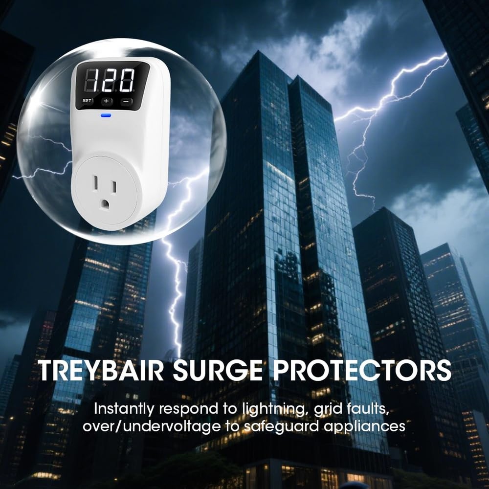 Smart Surge Protector Voltage Stabilizer Fireproof UL94V-1 Wall Mount Surge P...