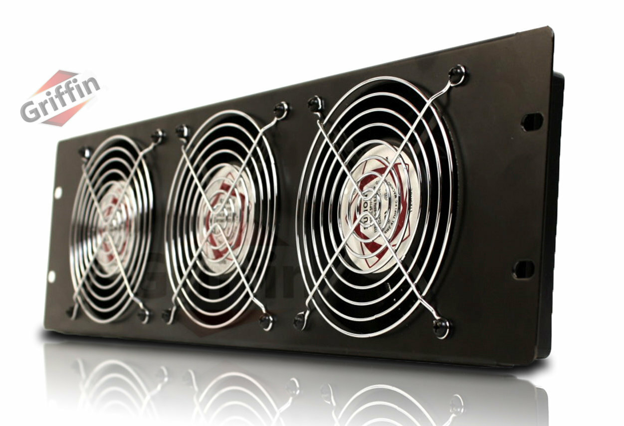 Studio Rackmount Cooling Fan - 3U Exhaust Rack Equipment Gear Server DJ PA AMP