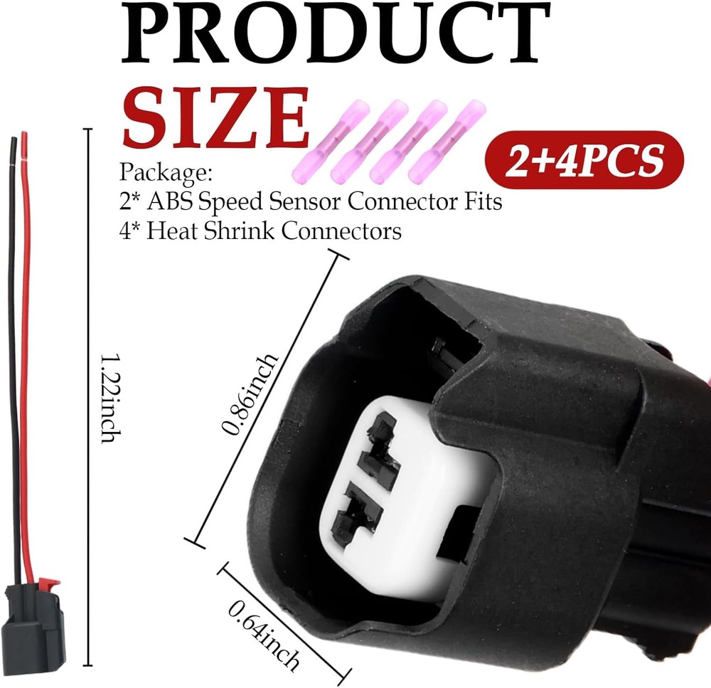 ABS Sensor Front Connector,ABS Wheel Speed Sensor Front Connector Pigtail Compat