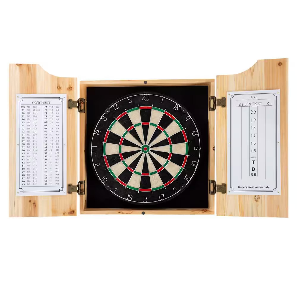 Dart Board Cabinet Set, Pine