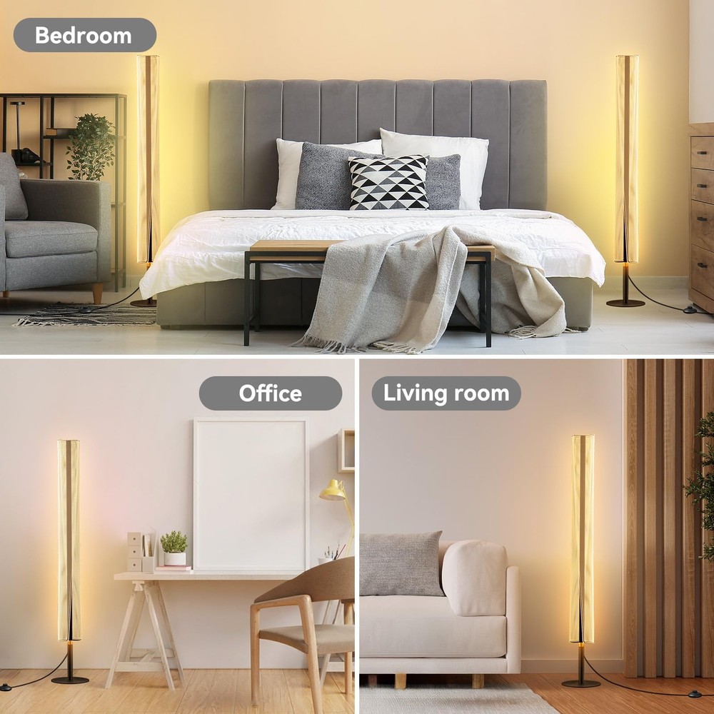 Modern Floor Lamp Dimmable Standing Lamp With Remote Control Stepless Adjustable