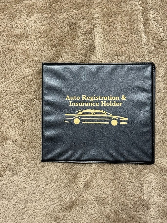 Auto Registration and Insurance Holder Folder Black