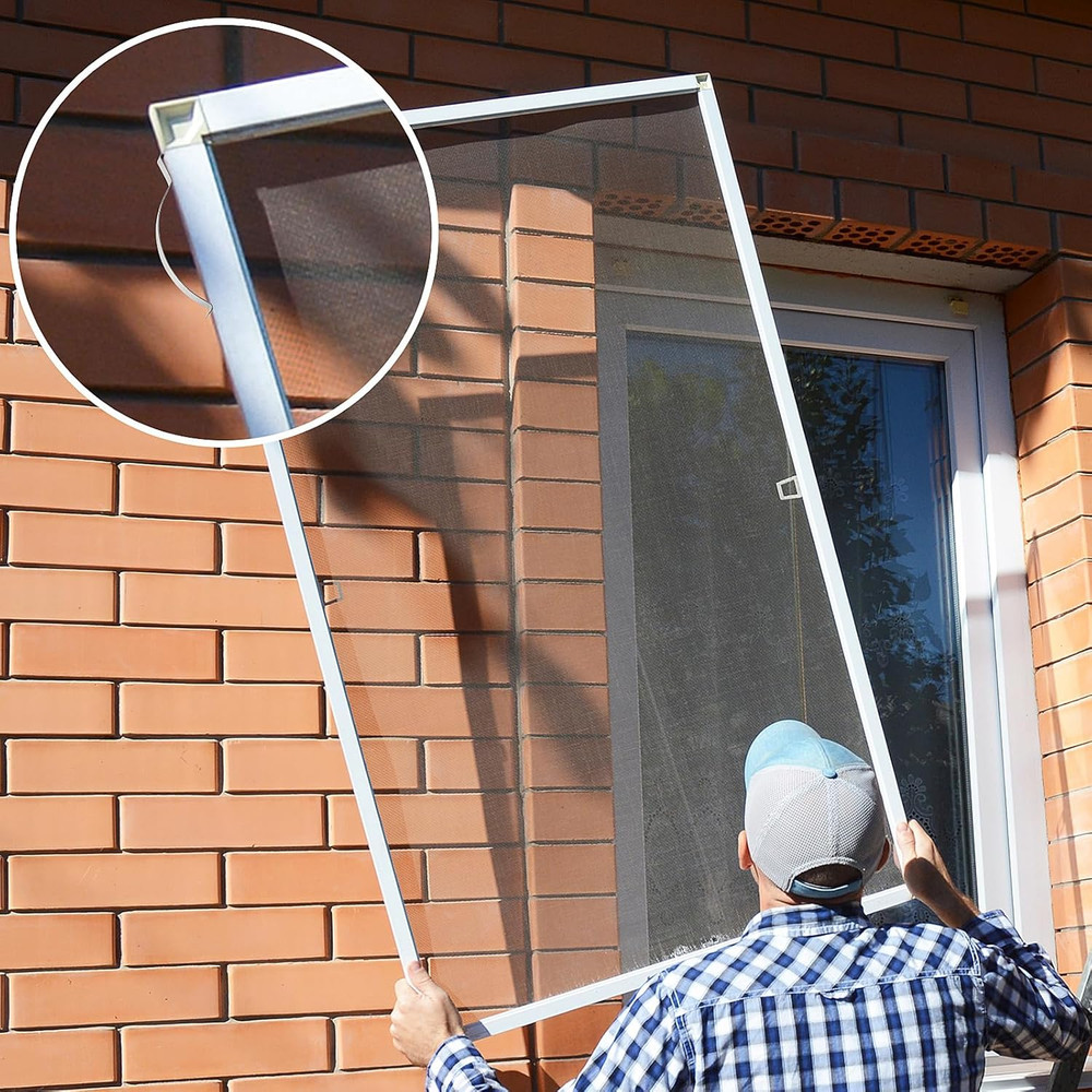 50 Pcs Window Screen Tension Spring, Durable Corner Mount Flat Window Spring Sta